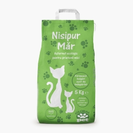 Nisip igienic pentru pisici, cu parfum de măr, 5kg