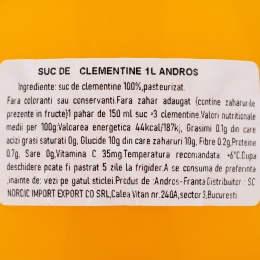 Suc de clementine fără zahăr adăugat 1l