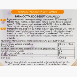 Desert eco Pana cotta cu mango 140g