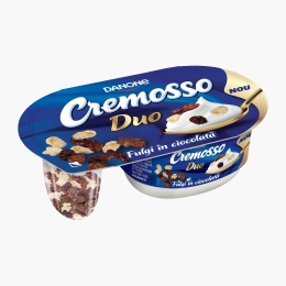 Iaurt Cremosso Duo 6.3% grăsime cu fulgi de porumb în ciocolată 102g