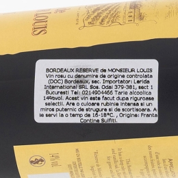 Vin roșu sec Bordeaux Reserve de Monsieur Louis, 14%, 0.75l
