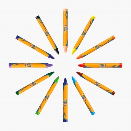 Set creioane cerate plastifiate Wax Crayons 12 buc