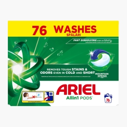 Detergent de rufe capsule All-in-One Pods Mountain Spring, 76 spălări, 76 buc