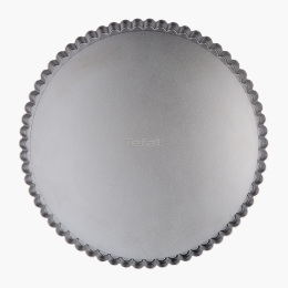 Tavă formă de copt Delibake, 28cm, bază detașabilă, înveliș antiaderent, argintiu/roșu