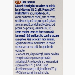 Băutură din migdale, fără zahăr 1l