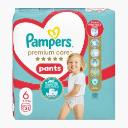 Scutece chiloțel Premium Care, mărimea 6, 13-19kg, 31 buc