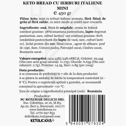 Pâine keto cu ierburi italiene 450g