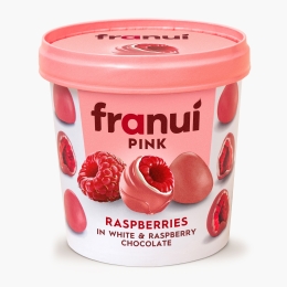 Zmeură în ciocolată albă și ciocolată cu zmeură 150g