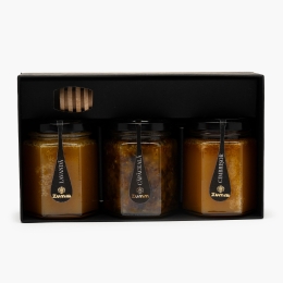 Cutie 3 specialități din miere (miere cu lavandă, căpăceală, miere cu cimbrișor) 750g