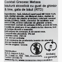 Cocktail Ginger & Lime, 5%, doză 250ml