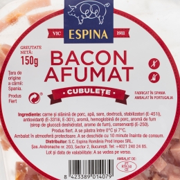 Bacon afumat cubulețe 150g