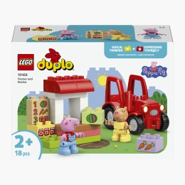 Peppa Pig - Tractor și piață, 10468 Duplo, 18 piese, +2 ani