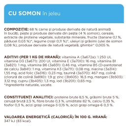 Pachet mix hrană umedă pentru pisici, pui în sos + somon în jeleu, 4x85g