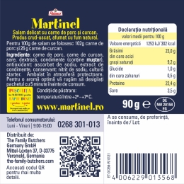 Salam delicat cu carne de porc și curcan 90g