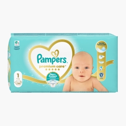 Scutece Premium Care nou-născut, mărimea 1, 2-5kg, 50 buc