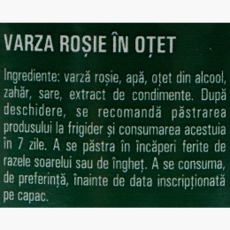 Varză roșie în oțet 620g