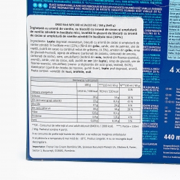 Înghețată cu aromă de vanilie, cu bucățele zdrobite de biscuiți la cutie 260g