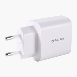 Încărcător cu două porturi, PD 20W + QC3.0 18W, alb