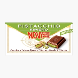 Ciocolată extrafină cu lapte, cu cremă de fistic și fistic pralinat 105g