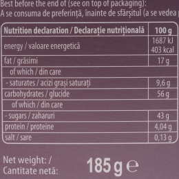 Prune glazurate în ciocolată amăruie 185g