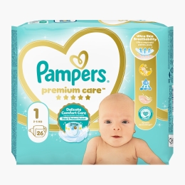 Scutece Premium Care, mărimea 1, 2-5kg, 26 buc