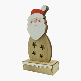 Decorațiune luminoasă de Crăciun Moș Crăciun, lemn, interior/exterior, 19x10x5cm