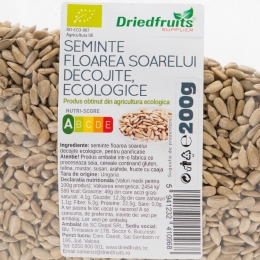 Semințe floarea-soarelui decojite crude ECO 200g