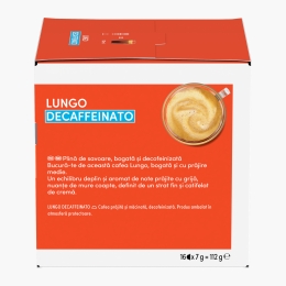 Lungo Decaffeinato 16 băuturi 112g, capsule cafea 