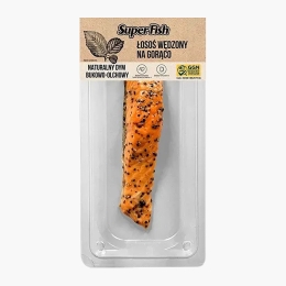 File de somon afumat la cald, cu piper 100g