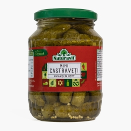 Mini castraveți picanți în oțet 350g