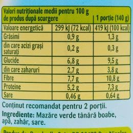 Mazăre verde tânără 400g