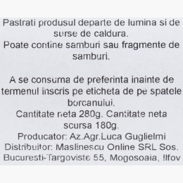 Măslinescu - Măsline negre Leccino fără sâmburi, condimentate, în ulei de măsline extravirgin, 280g