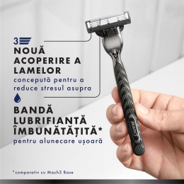 Rezerve aparat de ras Mach3 Charcoal, 4 buc