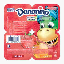 Brânzică de vaci pentru copii cu piure de căpșuni și caise 4x50g