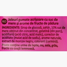 Jeleuri gumate acrișoare cu aromă de fructe de pădure 30g