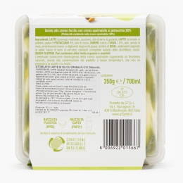 Înghețată (gelato) lapte și ou cu cremă fistic 350g