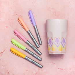 Set 5 markere permanente colorate Pastel