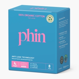 Absorbante de noapte din bumbac organic, 8 buc