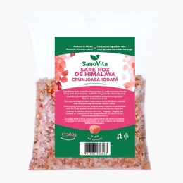 Sare roz de Himalaya grunjoasă iodată, 500g