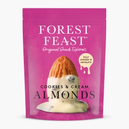 Migdale învelite în ciocolată belgiană albă & biscuiți crocanți 120g