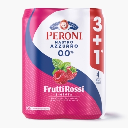 Bere fără alcool cu zmeură și mentă Frutti Rossi, doză, 4x500ml (3+1)