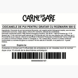 Ciocănele de pui pentru grătar cu rozmarin 500g
