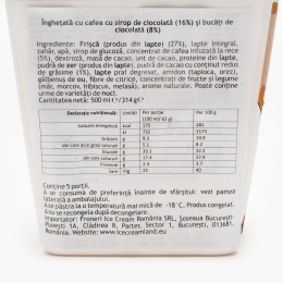 Îngheţată cu cafea cu sirop de ciocolată şi bucăţi de ciocolată 314g