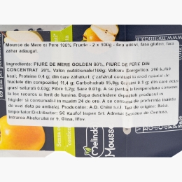 Mousse de mere și pere (2x100g) 200g