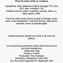 Măslinescu - Piure de chili verde cu combava, 100g