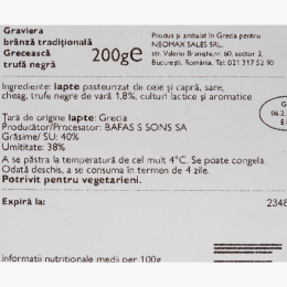 Brânză Graviera maturată 6 luni, cu trufă neagră 200g