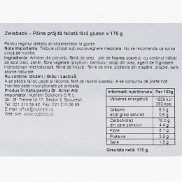 Pâine prăjită feliată fără gluten 175g 