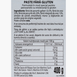 Paste Penne Rigate, fără gluten, 400g