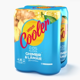 Bere fără alcool, cu aromă de ghimbir și lămâie, doză 4x500ml