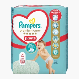 Scutece chiloțel Premium Care Pants, mărimea 4, 9-15kg, 22 buc